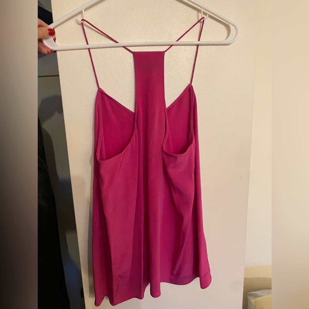 Tibi Classic Silk Cami Tank in hot pink, size 2 - Picture 2 of 5